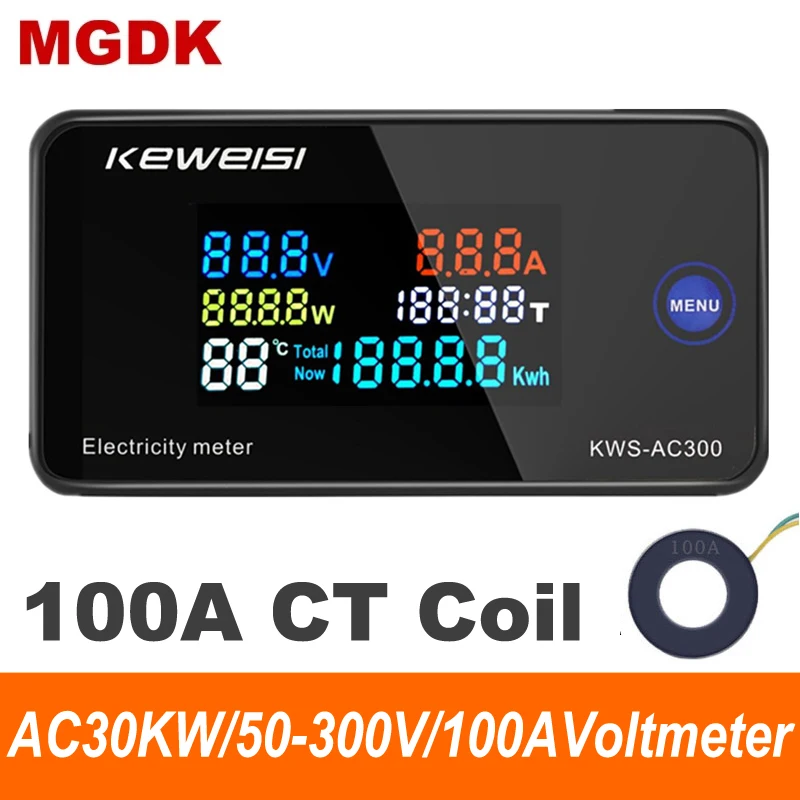 AC50 300V/100A Цифровой Аналоговый вольтметр Амперметр Мощность Напряжение тестер