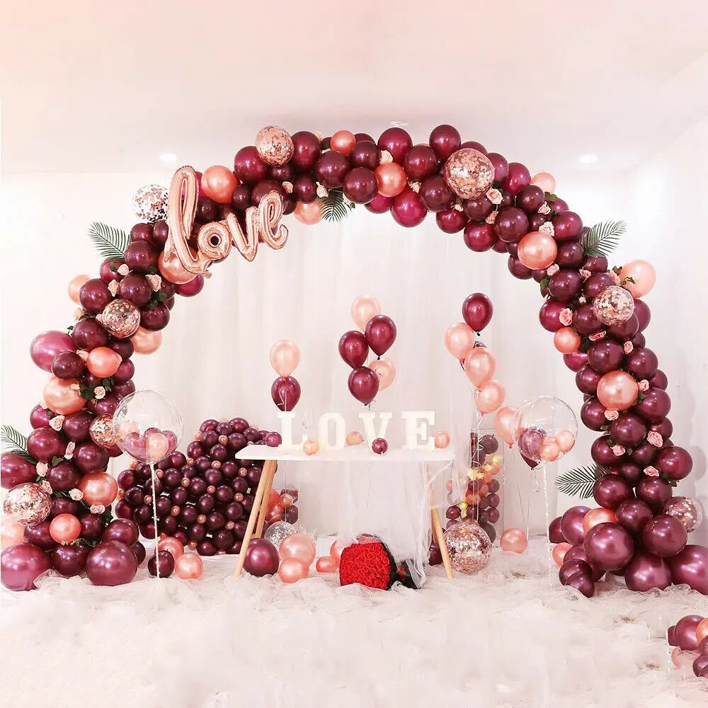 

2.4x2.8m Wedding Garden Arch Stand, Balloon Flower Backdrop, Round Metal Frame Mall Party Decor Supplies