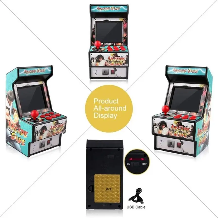 

Rechargeable Mini Arcade Game 156-in-1 16-bit Retro Classic Handheld Games For Kids & Adults 2.8" Eye-Protected Colorful Screen