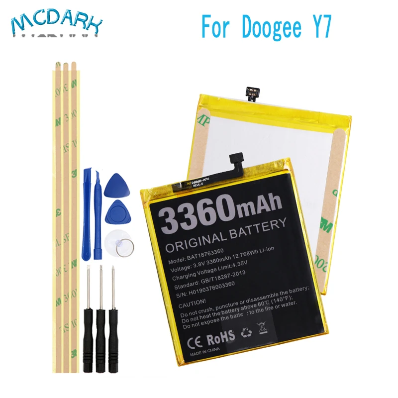 Высококачественный аккумулятор Mcdark 3 8 в 3360 мАч для Doogee Y7 Сменные Аккумуляторы