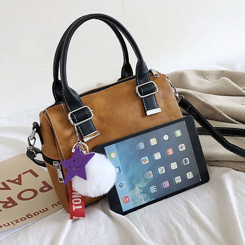 Женская сумка 2019 Сумка с подвеской в виде Помпона большой вместимости