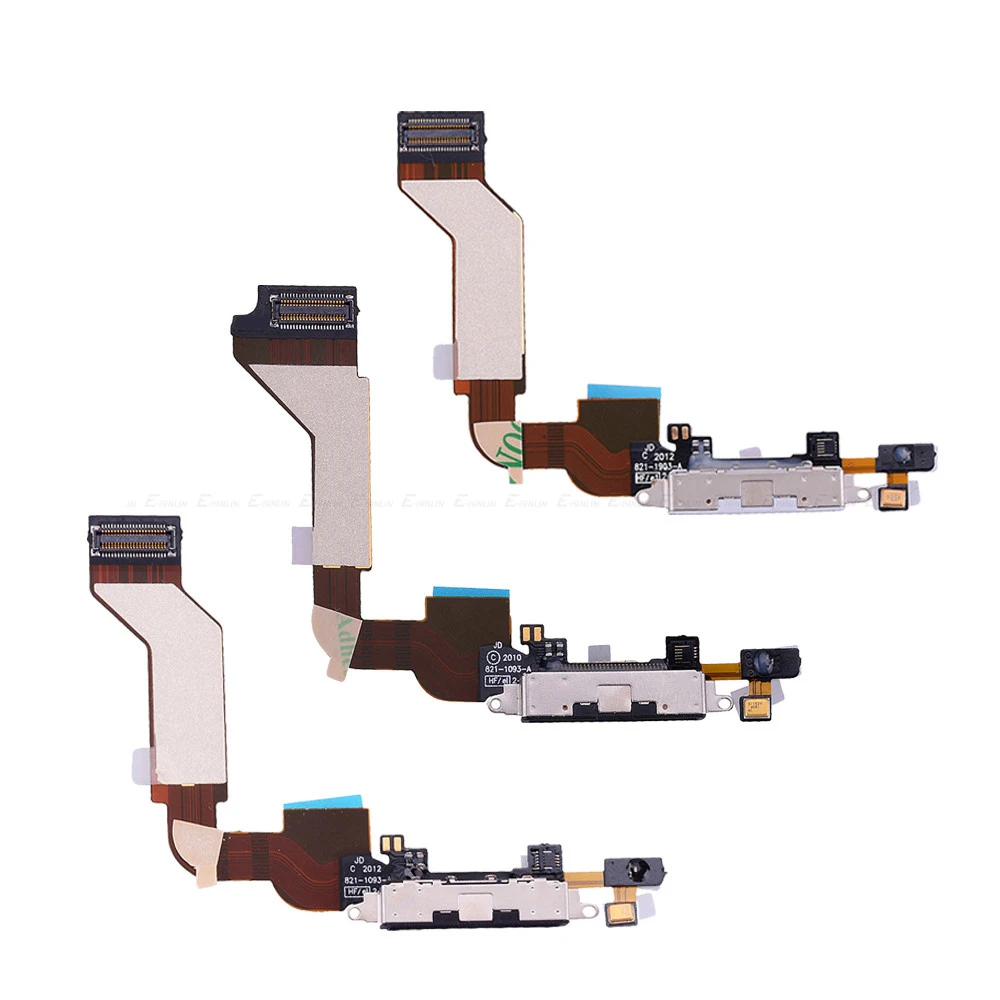 Зарядное устройство Порт док-разъем гибкий кабель для iPhone 4 4S 5 5S 5C SE с микрофоном