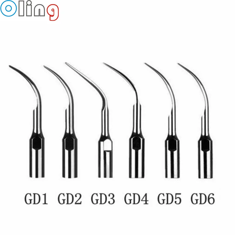 

6PCS Dental Ultrasonic Scaler Tips GD1 GD2 GD3 GD4 GD5 GD6 Dental Supragingival Scaling Tip Fit DTE SATELEC Dental Scaler Tips