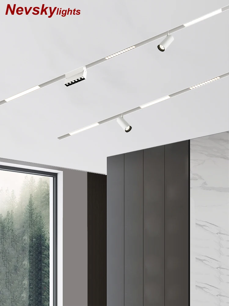 

N5 White Recessed Magnetic Track Lights Surface mounted Magnetic Rail Ceiling System Indoor Track Lighting Spot Rail Spotlights