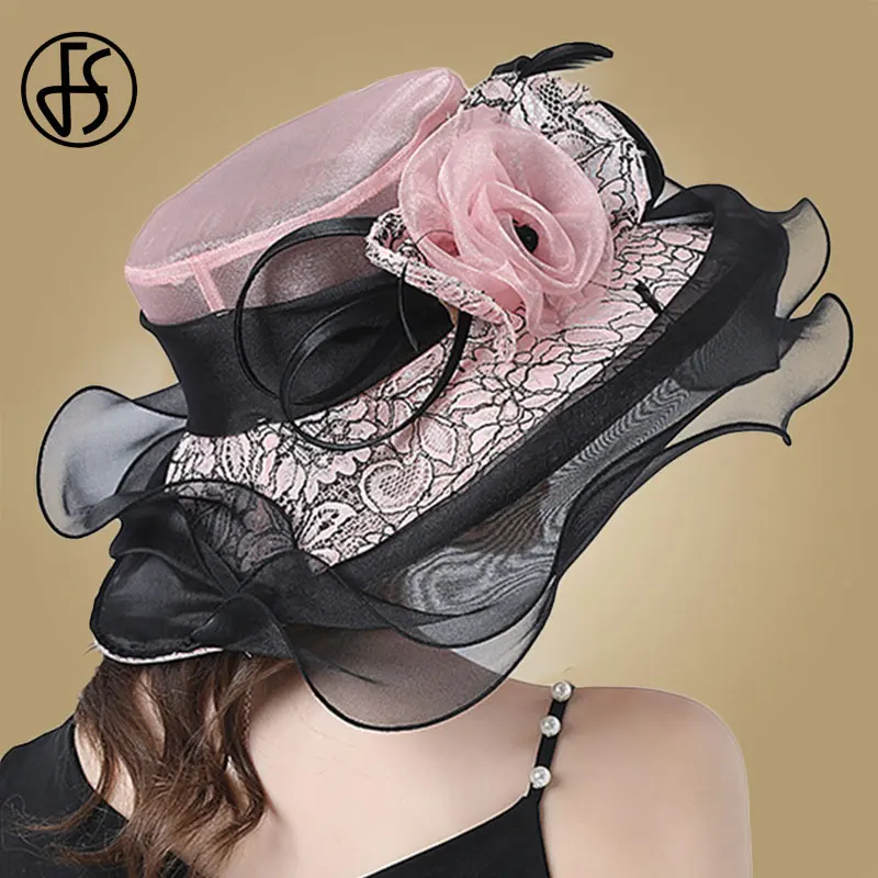 FS белый фетровая шляпа с широкими полями женская летняя Солнцезащитная Шапки