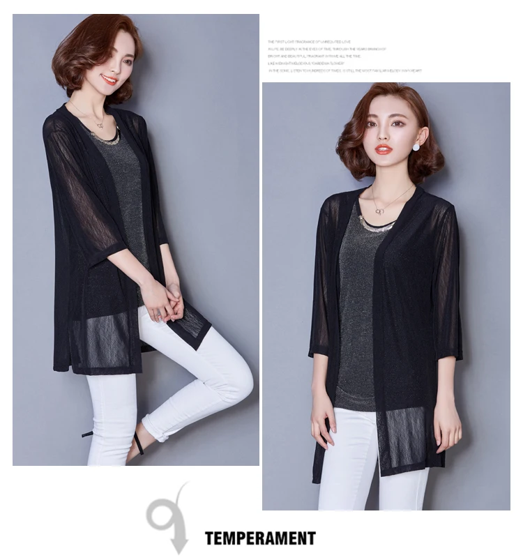 Женское летнее кимоно кардиган сетчатая прозрачная блузка от солнца шифоновая