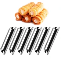6pcsset cannoli forms cake horn mold stainless steel tubes shells cream mould pastry diy baking mould kitchen accessories