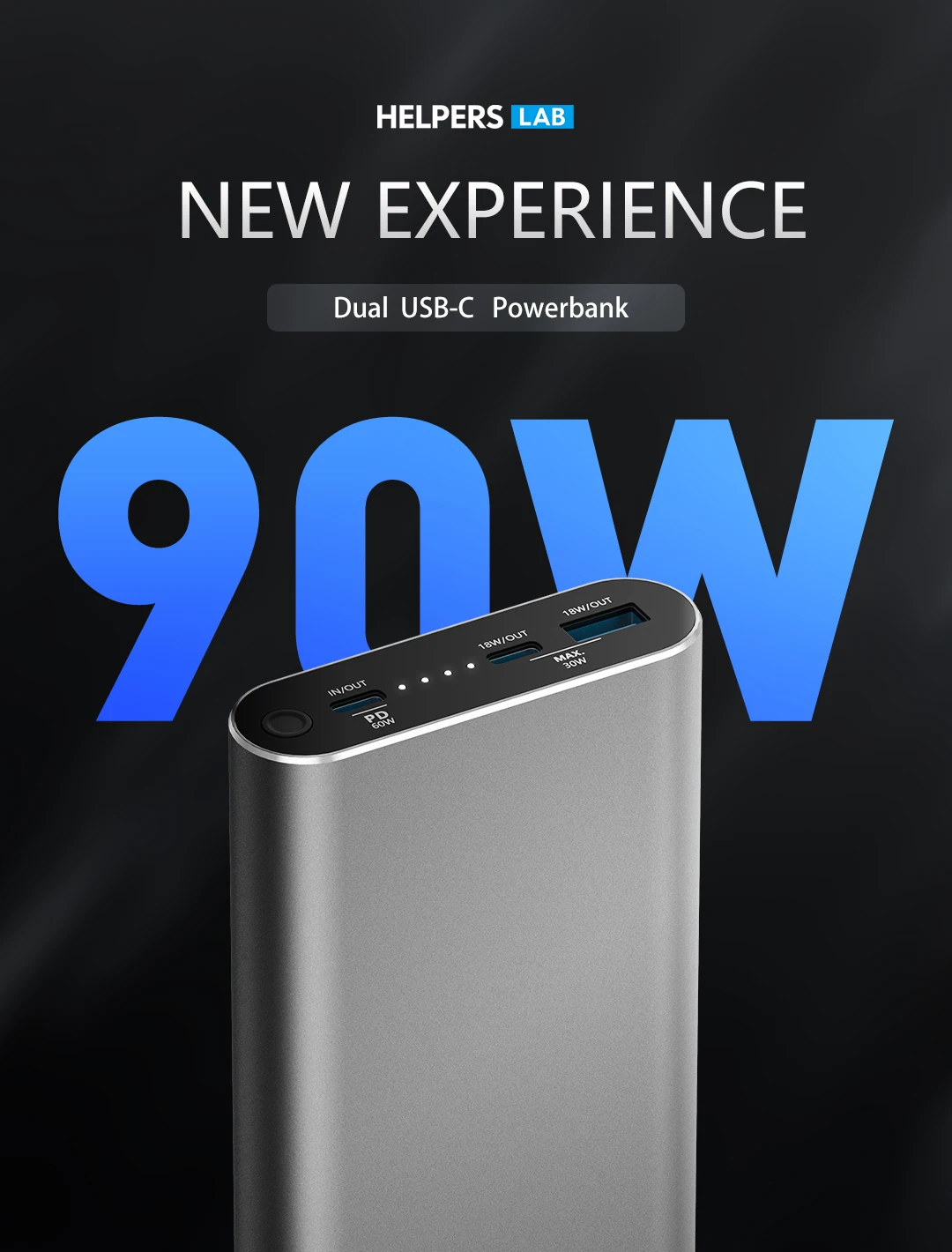 Powerbank 20V 2.25A 3.25A 45W 65W PD+ QC с входом/выходом usb type-C и выходом QC для ноутбуков Xiaomi Air HUAWEI usb type-C