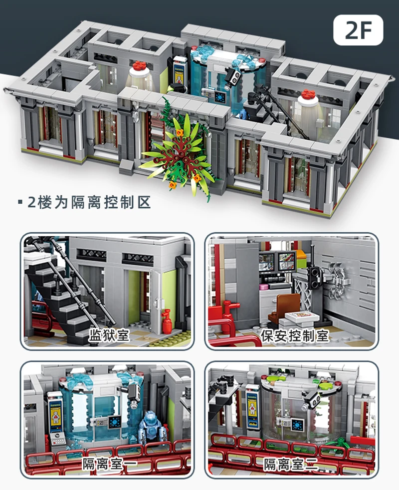 

7537pcs Lunatic Hospital 613002 Moc Series Building Blocks Architecture Compatible Diy Assembled Model Toy Kid Christmas Gift