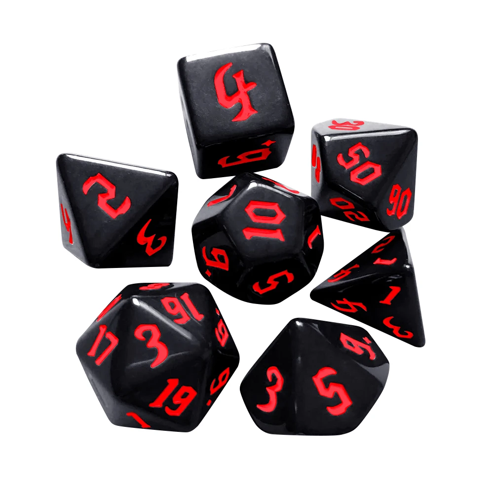 

7pcs/Set Multi-Sided Digital Dice Set D4 D6 D8 D10 D12 D20 Opaque Polyhedral Dices for Tabletop Role-Playing Game DND