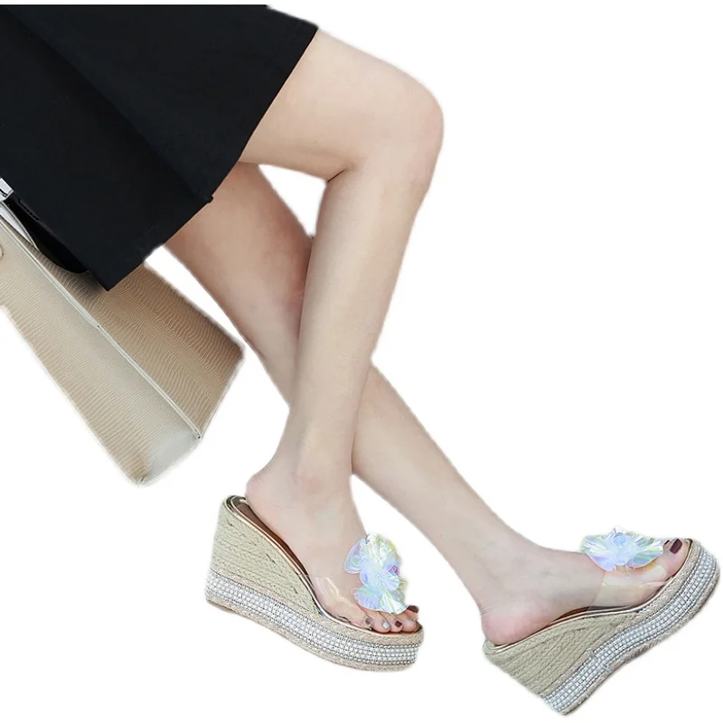 

Fashion Flower Women Shoes Wedges High Heel Flower Women Sandals