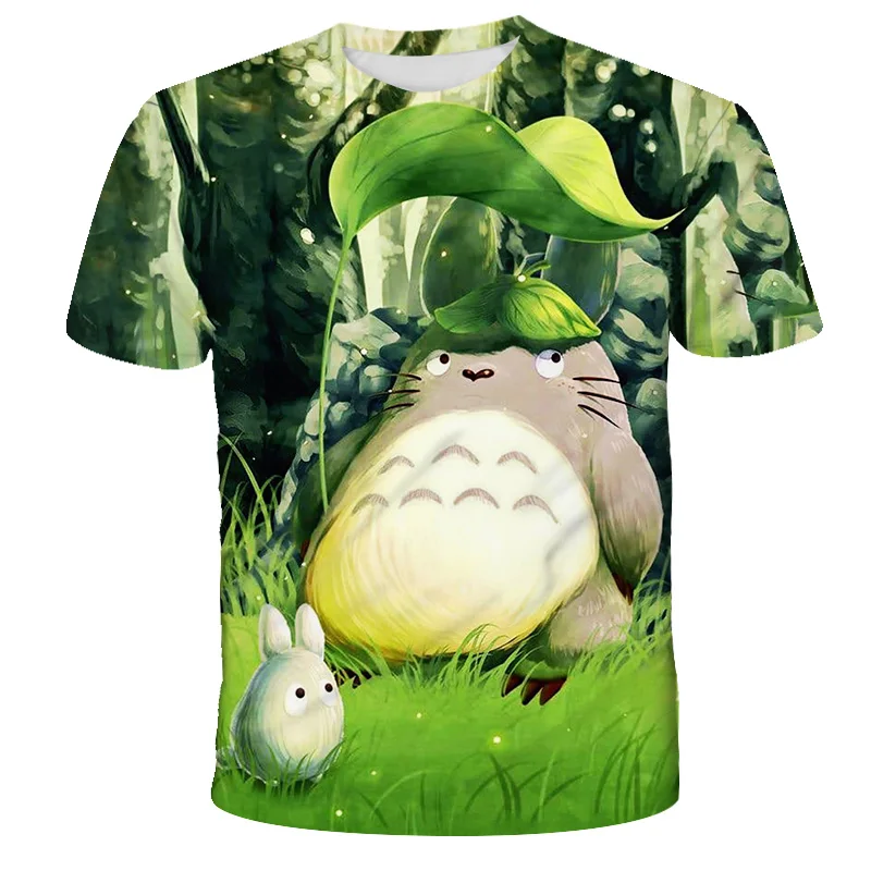 

2021 Summer New Anime My Neighbor Totoro Top Cool Short Sleeve Baby Toddler Cartoon Breathable Top Casual Kids T-shirt Clothes