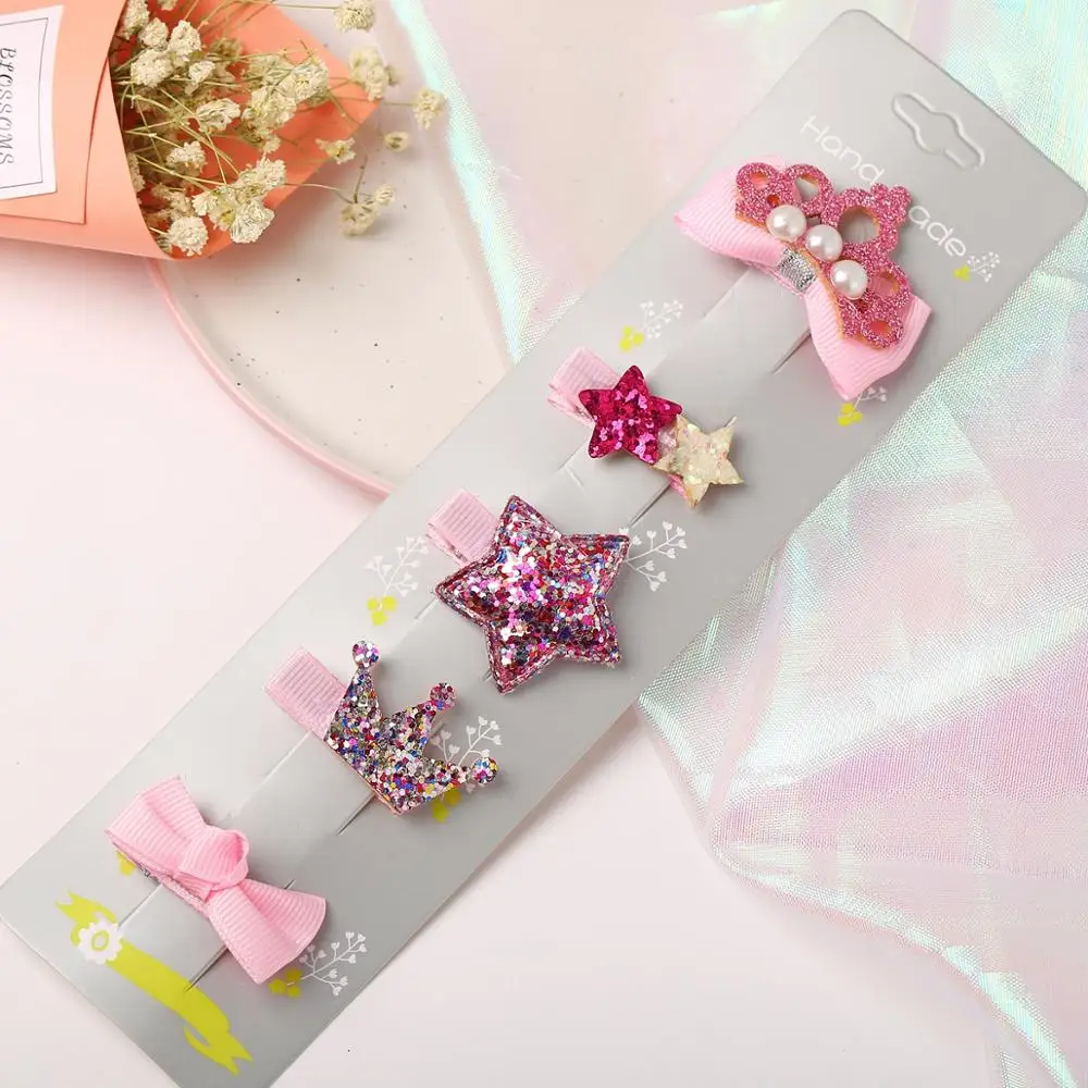 1 набор заколки для волос с рисунком принцессы подарки детские аксессуары