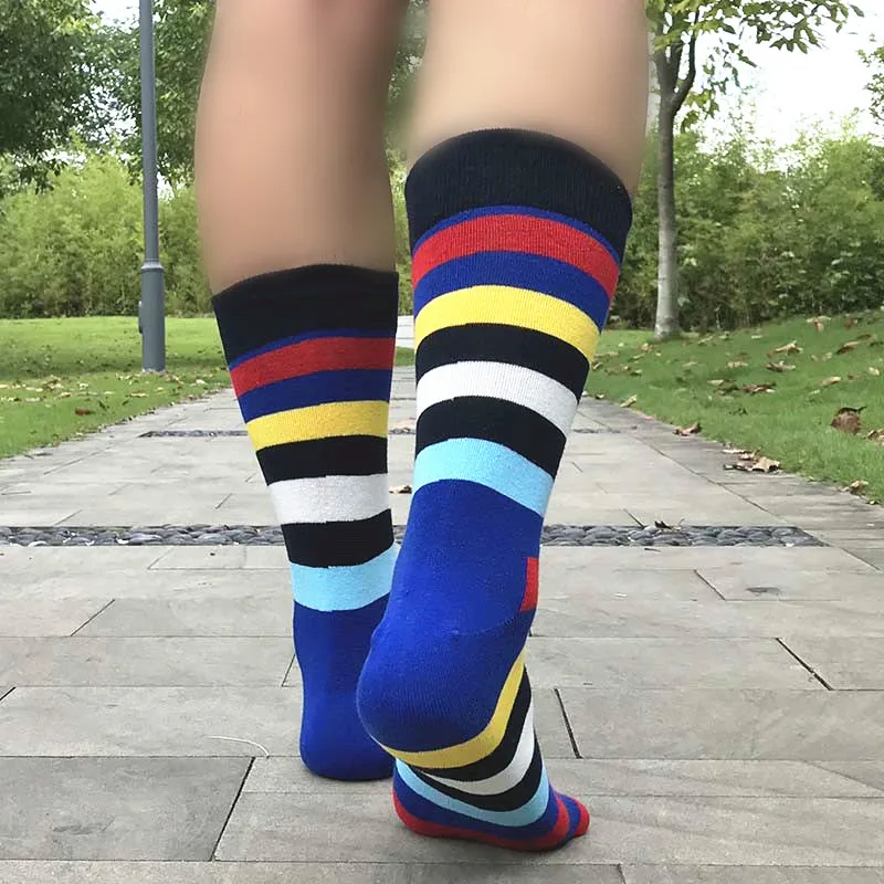 Новинка 2018 мужские классические носки MYORED с яркими полосками повседневные
