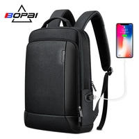 bopai new backpack genuine leather bag men business anti theft travel daypacks back pack notebook