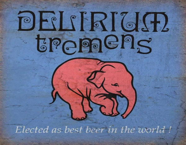 

Delirium Tremens Belgian Beer Metal Tin Sign Poster Wall Plaque Tin Sign Retro Metal Sign ter Wall Decor Home Office Bar Pub
