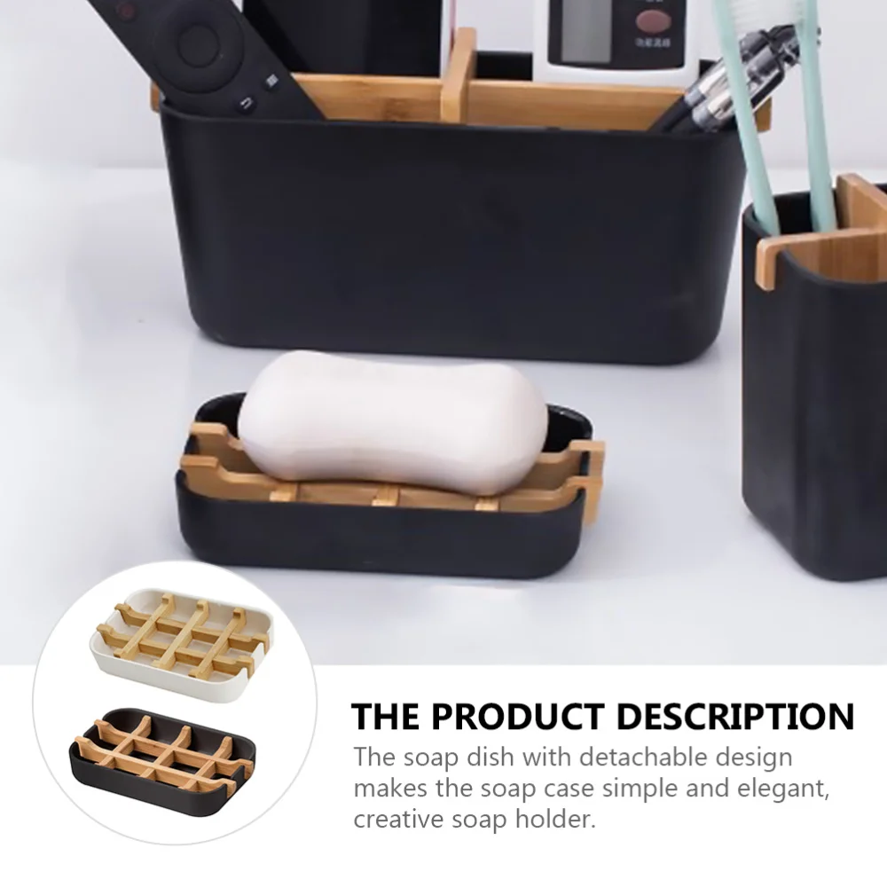 

Detachable Soap Box Drainage Bamboo Soap Storage Holder Bathroom Container