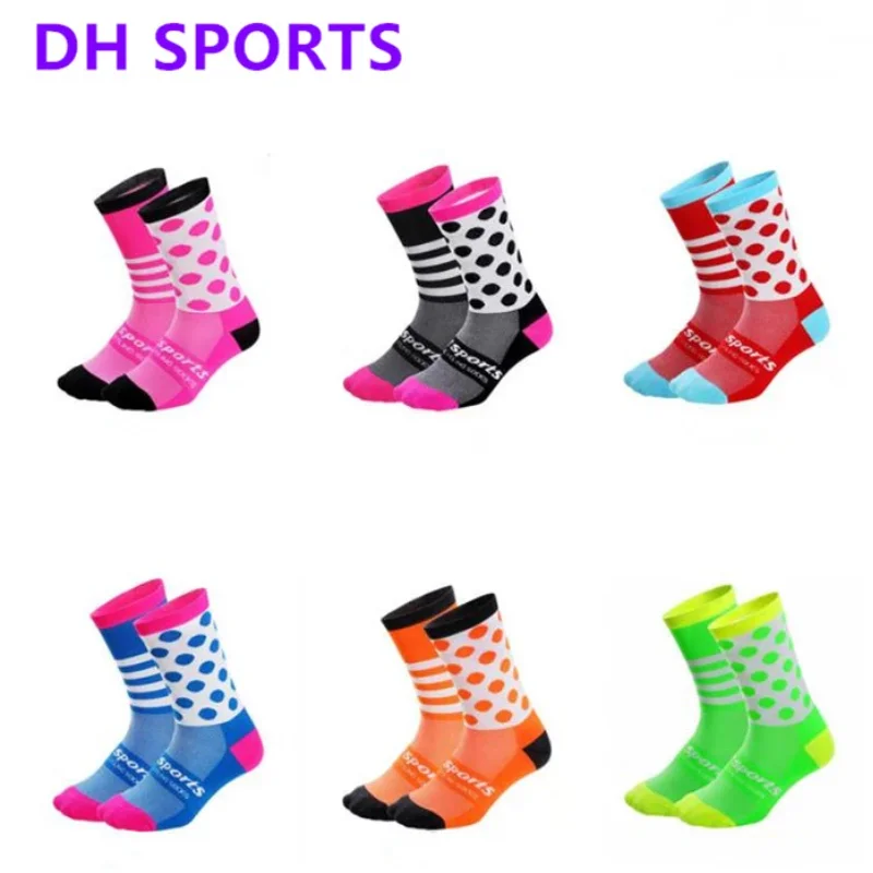 DH-Calcetines deportivos de compresión para hombre y mujer, medias largas de tubo para ciclismo, Crossfit, cuatro estaciones