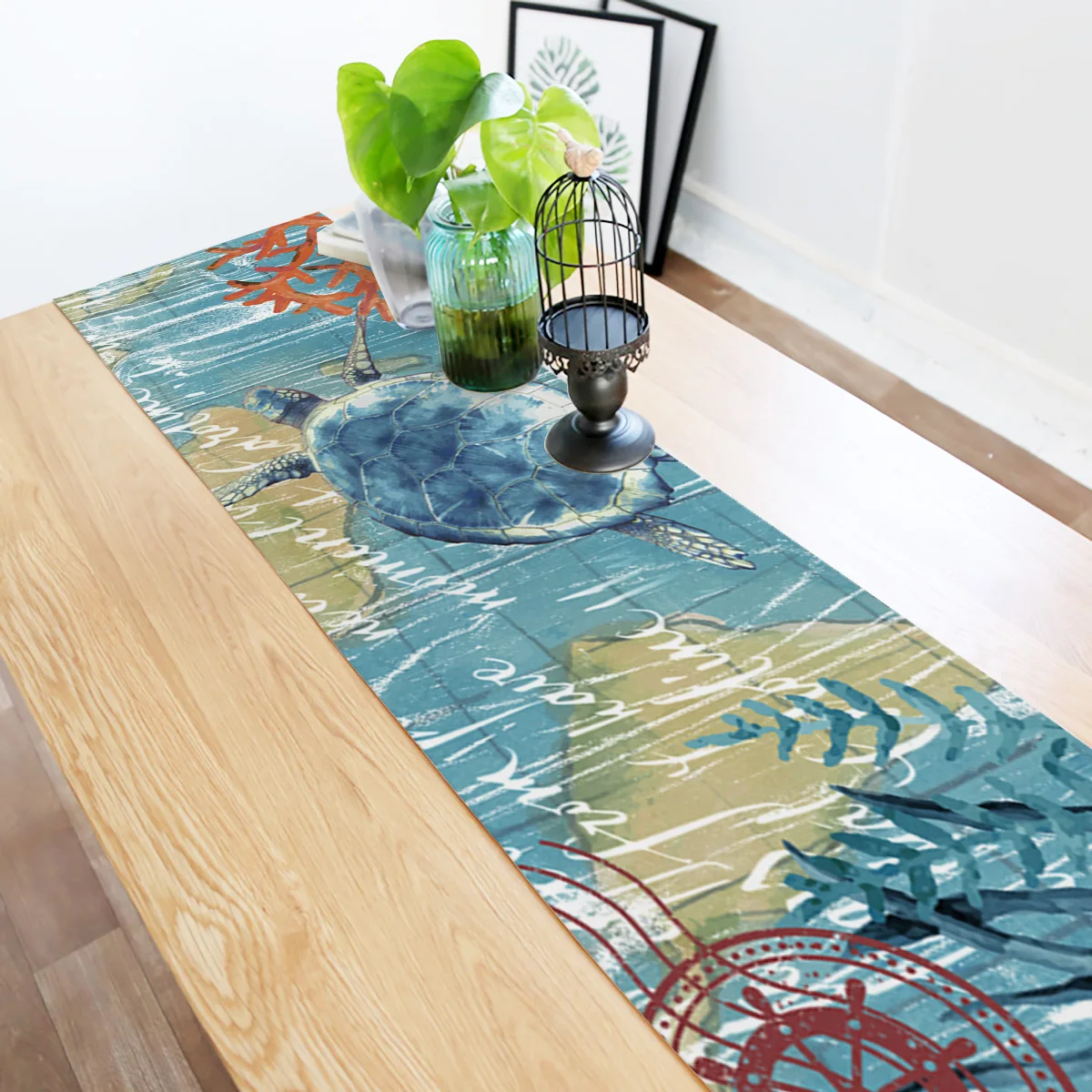 Серия Морская жизнь Черепашки Настольная дорожка скатерти для праздников