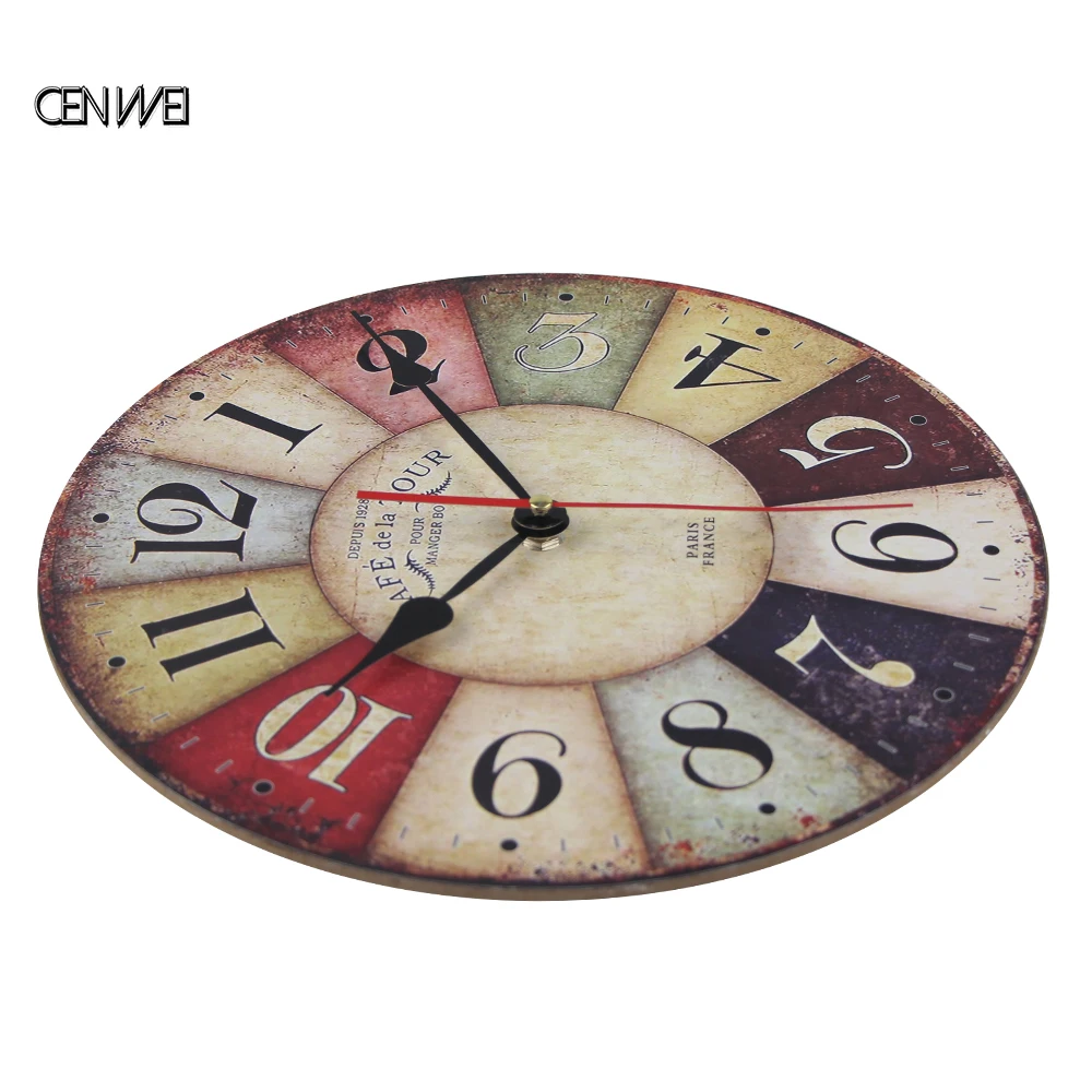 Новое поступление деревянные настенные часы современный винтажный деревенский