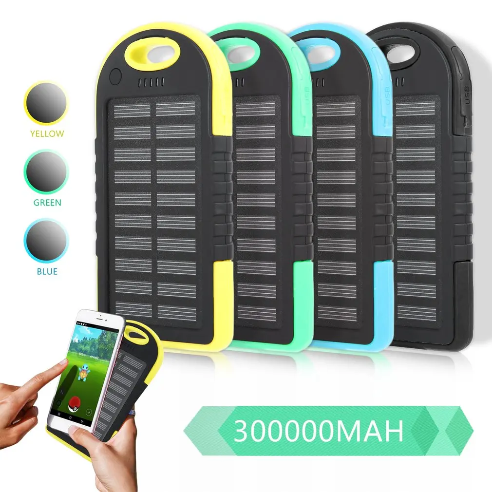 Двойной USB порт Открытый Кемпинг Светодиодный светильник 300000mAh солнечный банк