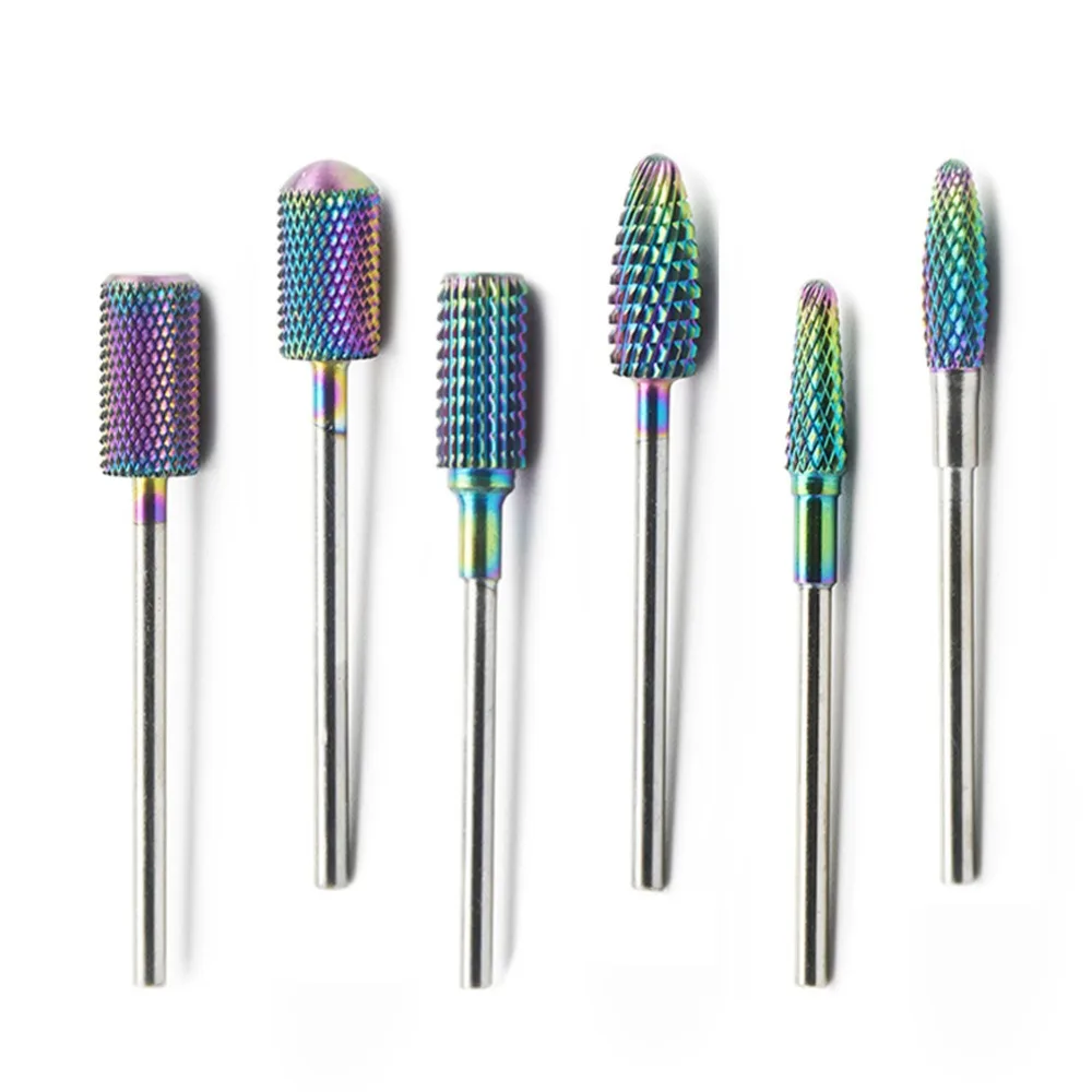 29 тип ногтей сверла для электрической дрели маникюрный станок аксессуар красочные керамические фрезы Радуга карбид вольфрама