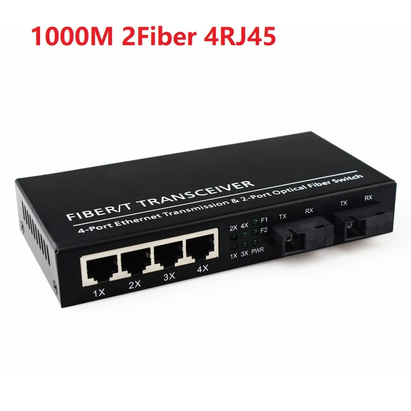 Гигабитный/1000 м 2 оптический 4 Ethernet одномодовый волоконно передатчик