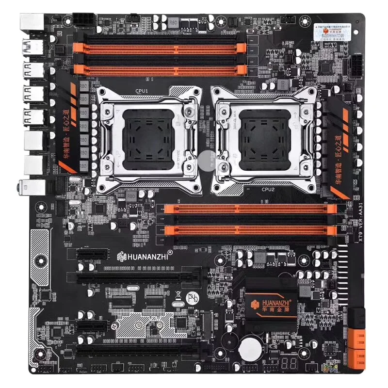 HUANANZHI X79-8D cpu LGA2011 LGA 2011 материнская плата с двойным процессором DDR3 подходит для серверной памяти и ЦП сервера