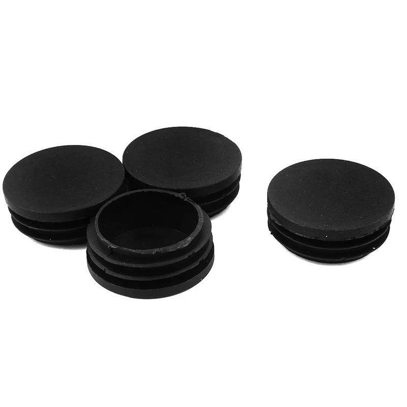 

4 Pcs Plastic 45mm Dia Round Tubing Tube Inserts Bungs Covers Black