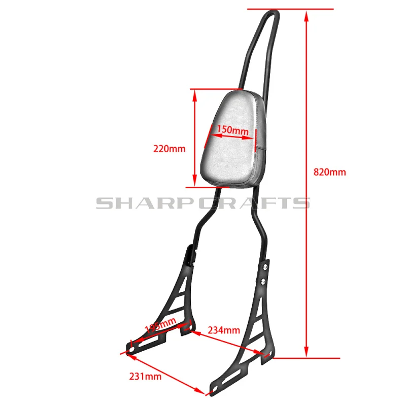 Подушка для спинки пассажира мотоцикла Harley 883 1200 48 SPORTSTER XL883 XL1200 2004 2018|sissy bar|backrest sissy