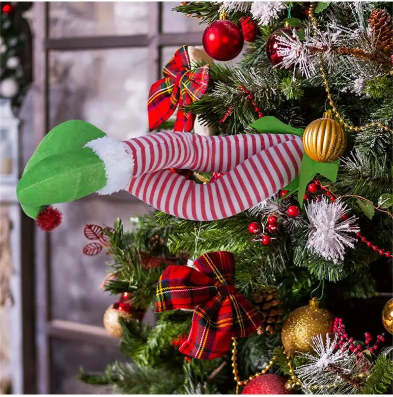 Рождественский эльф вор ножки Санты венки 52 см Рождественская елка