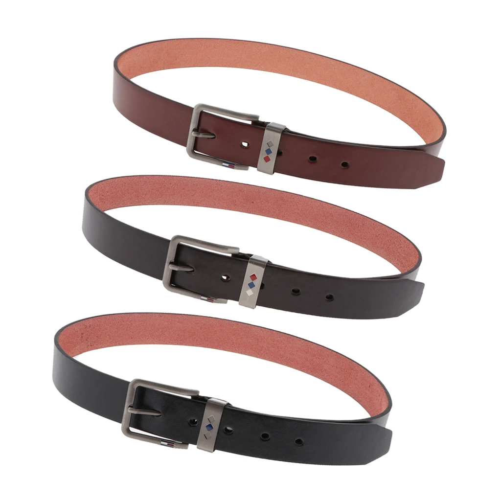 

Classic Men's Alloy Pin Buckle Leather Belts 4cm Wide Strap Sturdy Waistband