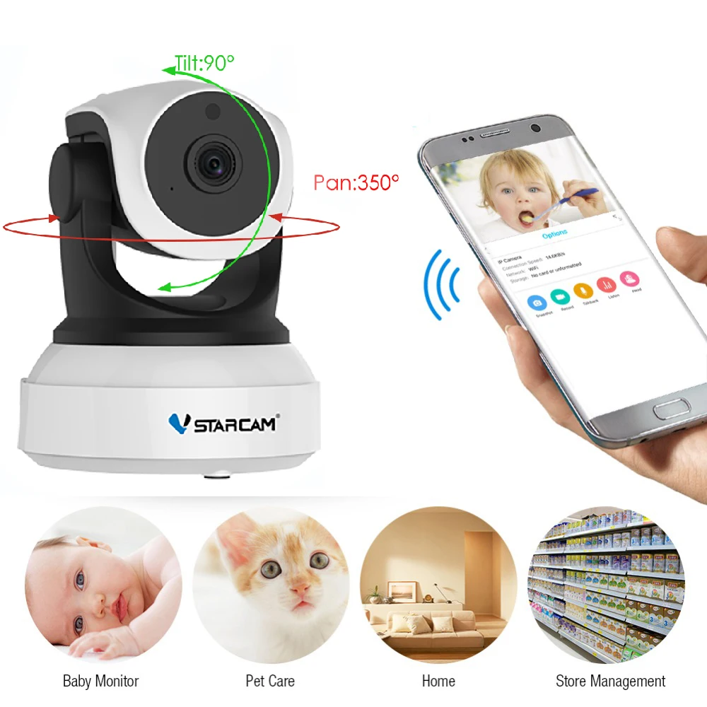 Камера видеонаблюдения Vstarcam C7824WIP IP Wi Fi инфракрасная камера ночного видения для
