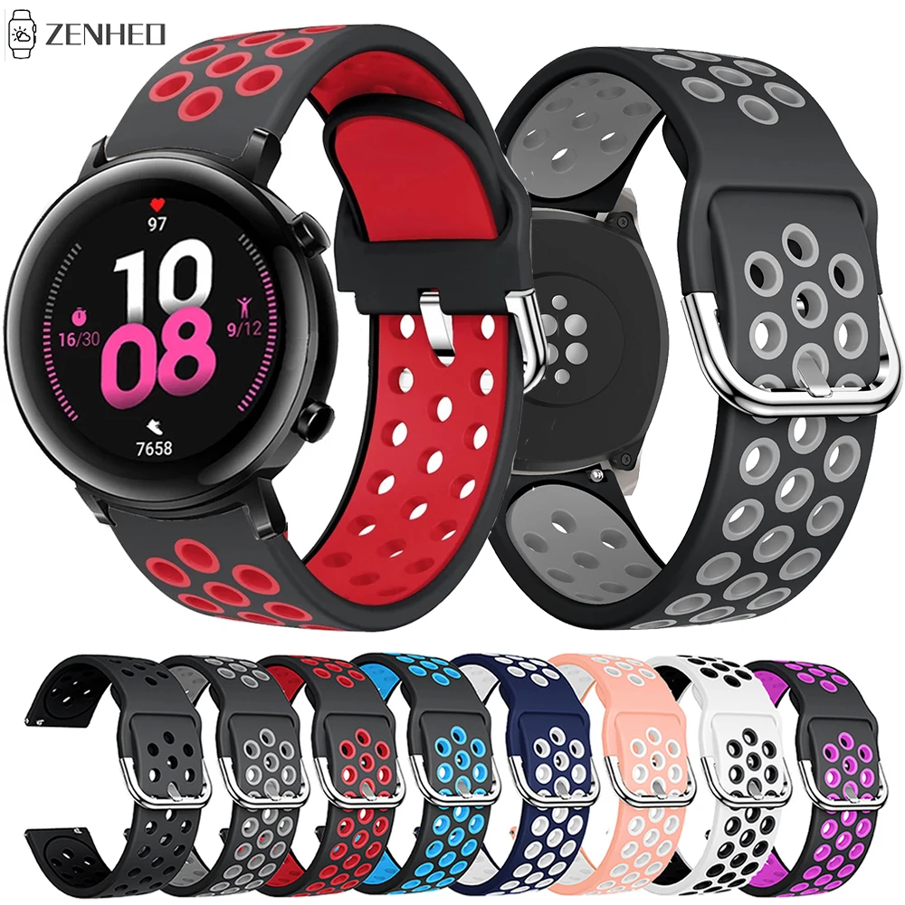 Ремешок силиконовый для Huawei Watch GT/GT2 42 мм 46 сменный Браслет наручных часов Honor Magic 2