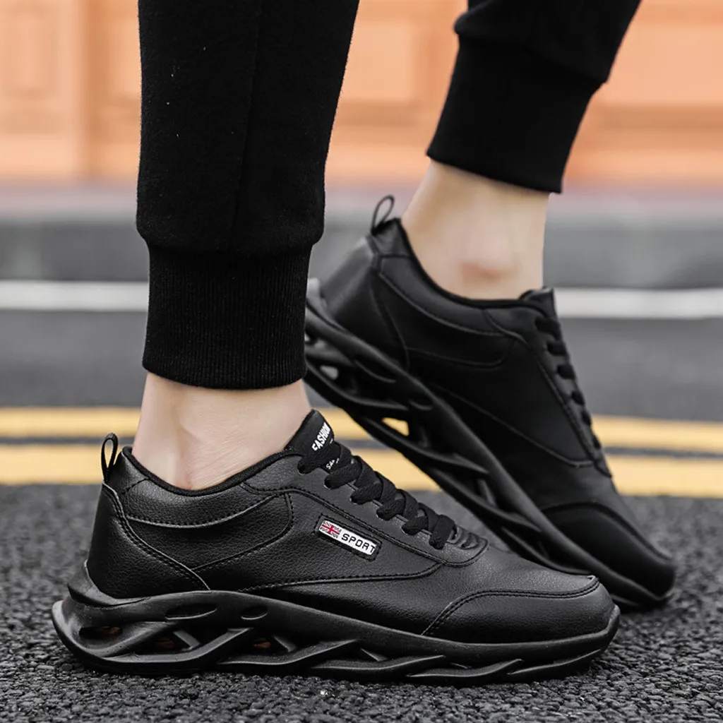 SAGACE/Мужская обувь Повседневная дышащая на плоской подошве из искусственной кожи