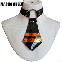 gothic punk necktie choker collar style handmade pvc vinyl harajuku accessories fetish rock tie burning man costume gogo dancer