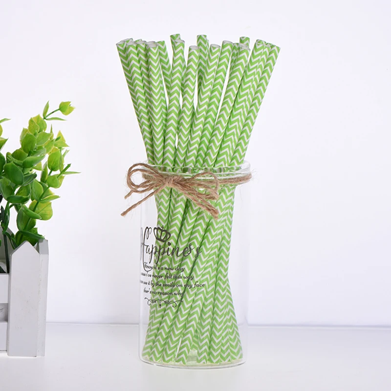 wave fruit green 25 шт./лот Горячая Мода Розовая клубника ананас арбуз бумага соломинки для детей принадлежности для дня рождения свадьбы трубочки для питья на вечеринке - Цвет: wave fruit green