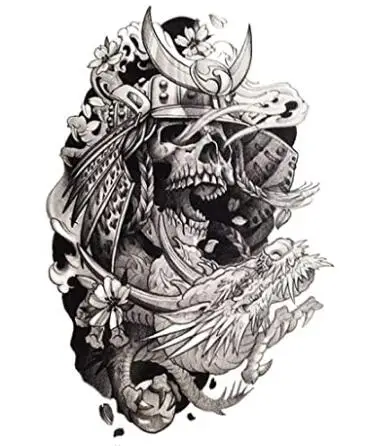 

Временные татуировки Hannya, Череп, дракон, водостойкие Переводные татуировки, наклейка в стиле панк, темная вишня, призрак, большая для рук, ни...