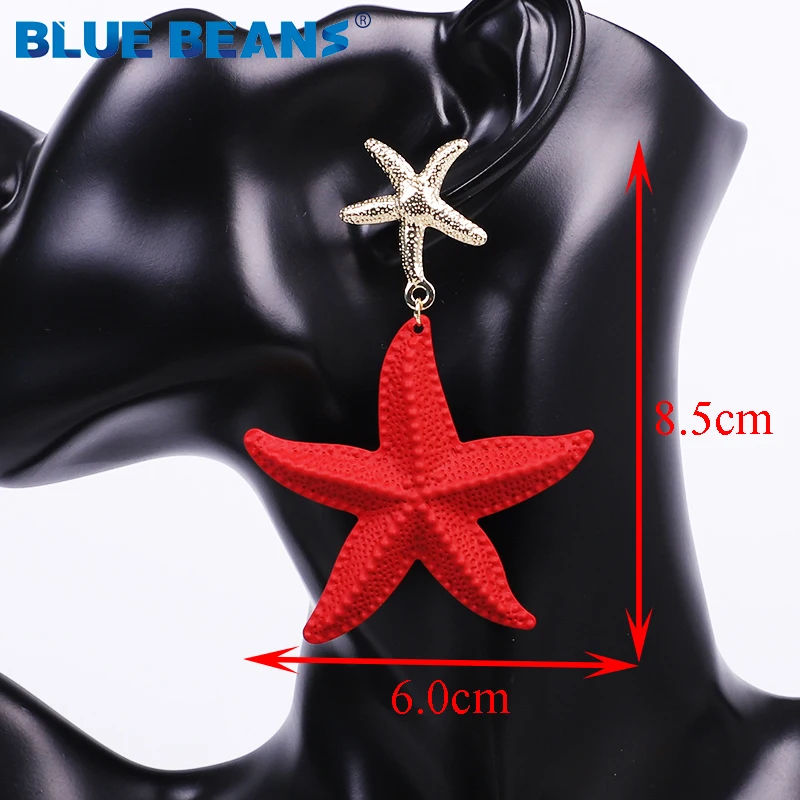 Серьги в богемном стиле с морской звездой женские висячие украшения из металла
