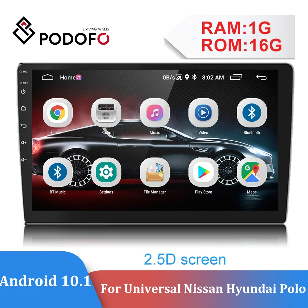 

Podofo 2Din GPS автомобильный стерео радио 10 ''Android 10,1 FM Wifi для универсального Nissan Toyota Kia Skoda Hyundai Honda 2Din USB плеер