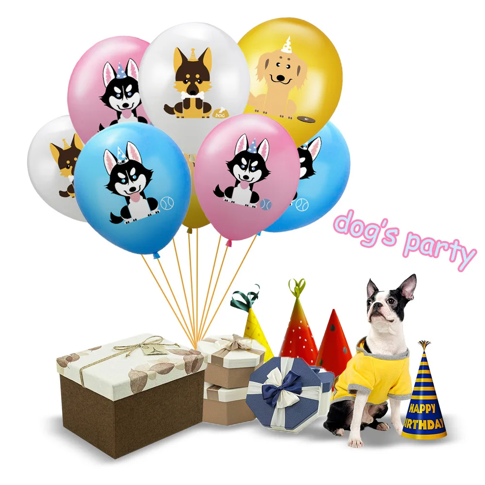 

Dog 12inch Latex Balloon 16inch WOOF Letter Foil Balloon Dog's Party Pet Birthday Theme Party Decor Balloon Set Supplies