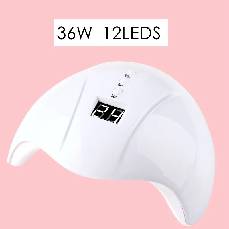 

12 LED Nail Dryer 36W UV LED Nail Lamp Automatic Sensing 30/60/99s Drying Smart Timer For Gel Plisher USB Cable Nails Tools