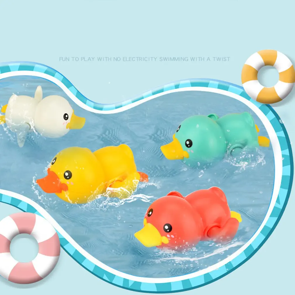 

Baby Kids Squeaky Clockwork Ducks Bath Toys Bathe Room Water Fun Game Playing Newborn Boys Girls Toys for Children