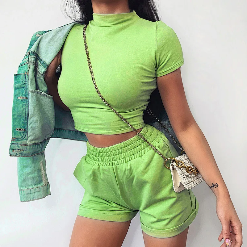 

2020 summer new slim slimming jacket two-piece suit female exposed navel waist fashion suit