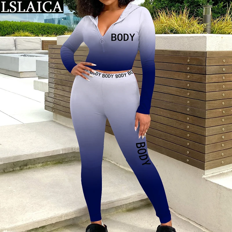 

Outfits for Women 2 Piece Set Letter Print Hooded Crop Top Long Pants Sets Fashion Sportswear Casual Tracksuit Autumn Sweatsuit