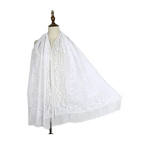 long lace shawls see through beach capes wraps summer stoles tassel pure color muffler hijabs women