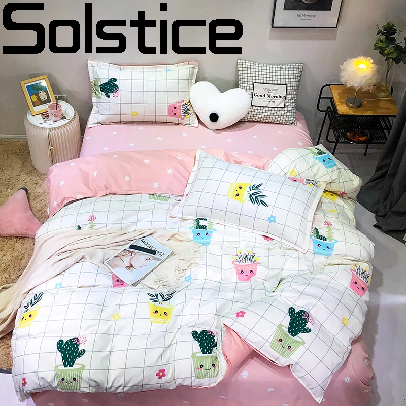 Комплект постельного белья Solstice для подростков белый с мультяшным рисунком