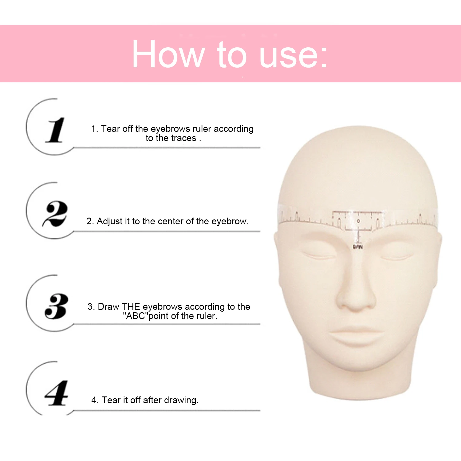 50 шт. одноразовая линейка для бровей клейкая лента трафареты моделирования