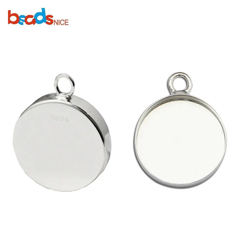 Beadsnice ID33546smt17 Подвеска из стерлингового серебра крепление камеи подходит для 16 мм Круглые Пустые Подвесные лотки «сделай сам» для ювелирных изделий
