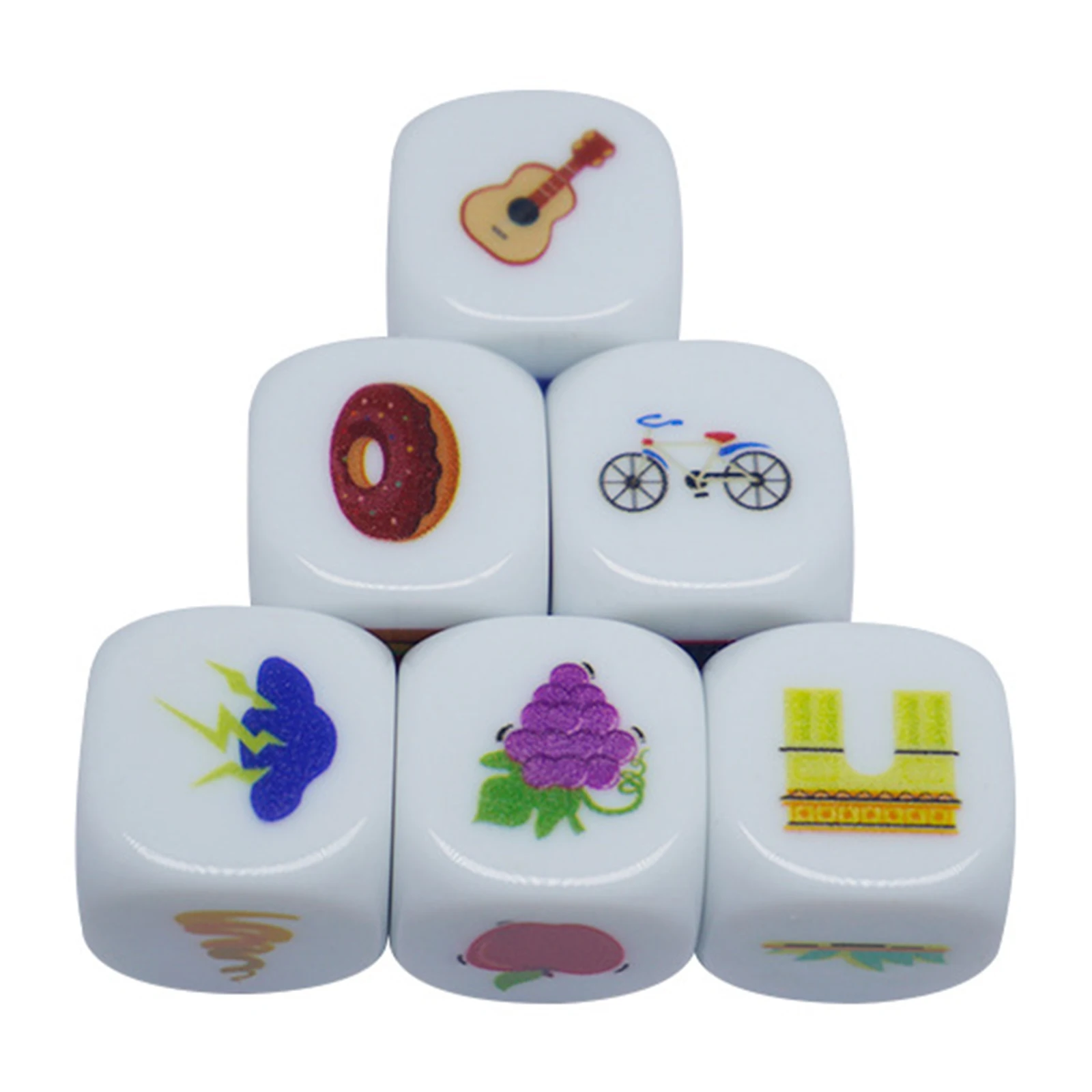 

9pcs Acrylic Story Dices Sets Fun Story Telling Activity Game Puzzle Game Educational Toys Playset for Kids